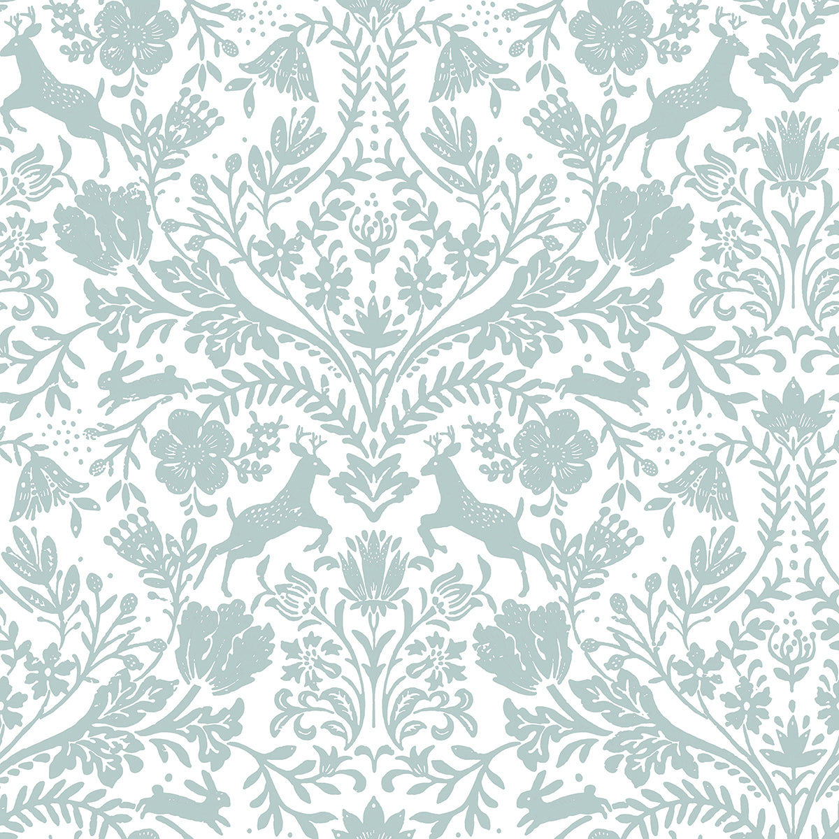 Forest Dance Aqua Damask