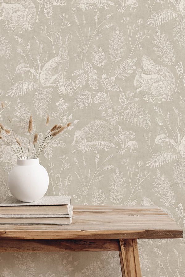 Woodland Light Grey Toile